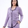 Rose Miss Pyjama boutonné côtelé – Réf 17221 – Lilas