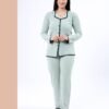Rose Miss Pyjama boutonné côtelé – Réf 17221 – Vert d'eau