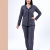 Rose Miss Pyjama boutonné côtelé – Réf 17221 – Gris anthracite