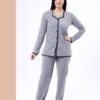 Rose Miss Pyjama boutonné côtelé – Réf 17221 – Gris