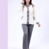 Rose Miss Pyjama polaire boutonné bicolore – Réf 17222 – Écru et gris