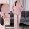 Rose Miss Pyjama boutonné dentelle – Réf 17246 – Vieux rose