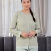 Rose Miss Pyjama boutonné dentelle – Réf 17246 – Vert sauge
