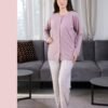 Rose Miss Pyjama boutonné dentelle – Réf 17246 – Mauve
