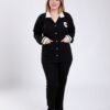 Rose Miss Pyjama boutonné côtelé – Réf 17278 – Noir