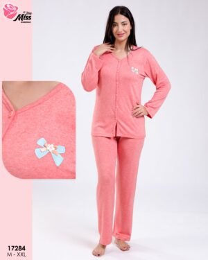 Rose Miss Pyjama boutonné – Réf 17284 – Corail