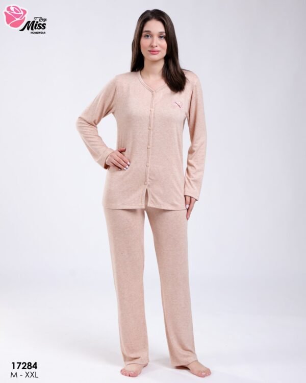 Rose Miss Pyjama boutonné – Réf 17284 – Beige