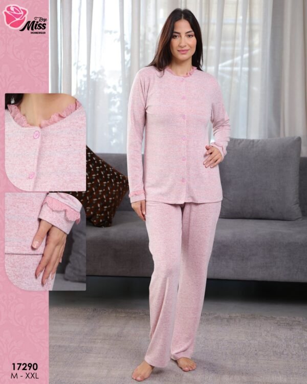 Rose Miss Pyjama boutonné – Réf 17290 – Rose