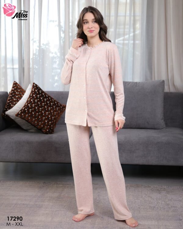 Rose Miss Pyjama boutonné – Réf 17290 – Pêche
