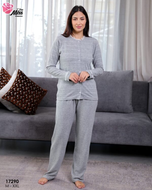 Rose Miss Pyjama boutonné – Réf 17290 – Gris