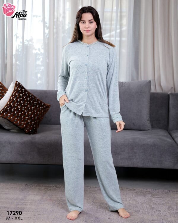 Rose Miss Pyjama boutonné – Réf 17290 – Vert d'eau