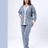 Rose Miss Pyjama polaire boutonné cœurs – Réf 17300 – Bleu gris
