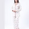 Rose Miss Pyjama polaire chemise imprimé – Réf 17310 – Écru corail Rose Miss Pyjama polaire chemise imprimé – Réf 17310 – Écru corail