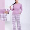 Rose Miss Pyjama pantalon à carreaux – Réf 17331 – Mauve