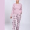 Rose Miss Pyjama pantalon à carreaux – Réf 17331 – Vieux rose