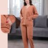 Rose Miss Pyjama boutonné jacquard – Réf 17390 – Rouille Rose Miss Pyjama boutonné jacquard – Réf 17390 – Rouille
