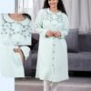 Rose Miss Robe de chambre matelassée brodée – Réf 17450 – Vert d'eau