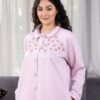 Rose Miss Robe de chambre matelassée brodée – Réf 17450 – Rose