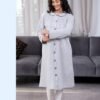 Rose Miss Robe de chambre matelassée brodée – Réf 17450 – Gris