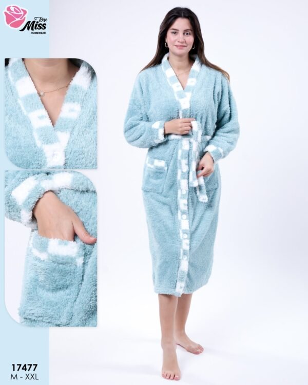 Rose Miss Robe de chambre polaire – Réf 17477 – Vert d'eau