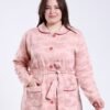 Rose Miss Robe de chambre boutonnée jacquard – Réf 17490 – Rose