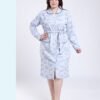 Rose Miss Robe de chambre boutonnée jacquard – Réf 17490 – Bleu ciel