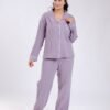 Rose Miss Pyjama chemise gaufré – Réf 17508 – Mauve