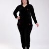Rose Miss Pyjama velours côtelé boutonné cerises – Réf 17520 – Noir