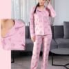 Rose Miss Pyjama chemise imprimé roses – Réf 17528 – Rose