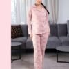 Rose Miss Pyjama chemise imprimé roses – Réf 17528 – Pêche
