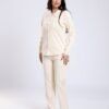 Rose Miss Pyjama boutonné col dentelle – Réf 17532 – Écru
