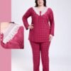Rose Miss Pyjama tunique pied-de-poule dentelle – Réf 17543 – Framboise Rose Miss Pyjama tunique pied-de-poule dentelle – Réf 17543 – Framboise