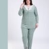 Rose Miss Pyjama tunique pied-de-poule dentelle – Réf 17543 – Vert sauge Rose Miss Pyjama tunique pied-de-poule dentelle – Réf 17543 – Vert sauge