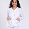 Rose Miss Pyjama boutonné imprimé pois – Réf 17568 – Blanc pois colorés