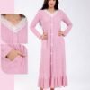 Rose Miss Chemise de nuit longue côtelée boutonnée – Réf 17573 – Rose Rose Miss Chemise de nuit longue côtelée boutonnée – Réf 17573 – Rose