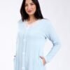 Rose Miss Chemise de nuit longue côtelée boutonnée – Réf 17573 – Bleu ciel Rose Miss Chemise de nuit longue côtelée boutonnée – Réf 17573 – Bleu ciel