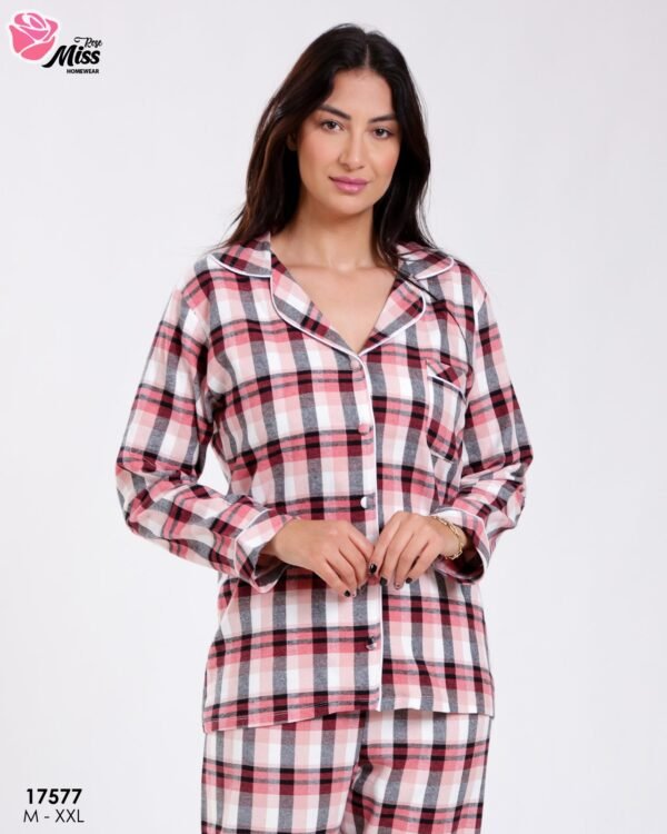 Rose Miss Pyjama chemise à carreaux – Réf 17577 – Rose Rose Miss Pyjama chemise à carreaux – Réf 17577 – Rose