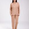 Rose Miss Pyjama chemise passepoilé – Réf 17588 – Camel