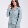 Rose Miss Pyjama chemise passepoilé – Réf 17640 – Vert d'eau