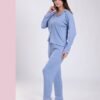 Rose Miss Pyjama chemise passepoilé – Réf 17640 – Bleu ciel