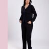 Rose Miss Pyjama chemise passepoilé – Réf 17640 – Noir