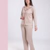 Rose Miss Pyjama chemise passepoilé – Réf 17640 – Beige
