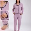Rose Miss Pyjama côtelé boutonné – Réf 17644 – Lilas