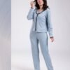 Rose Miss Pyjama côtelé boutonné – Réf 17644 – Bleu ciel