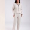Rose Miss Pyjama côtelé boutonné – Réf 17644 – Beige