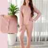 Rose Miss Pyjama côtelé col tunisien – Réf 17645 – Vieux rose Rose Miss Pyjama côtelé col tunisien – Réf 17645 – Vieux rose