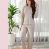 Rose Miss Pyjama côtelé col tunisien – Réf 17645 – Taupe Rose Miss Pyjama côtelé col tunisien – Réf 17645 – Taupe