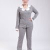Rose Miss Pyjama côtelé col claudine – Réf 17667 – Gris
