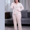 Rose Miss Pyjama boutonné jacquard – Réf 17669 – Pêche Rose Miss Pyjama boutonné jacquard – Réf 17669 – Pêche