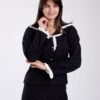 Rose Miss Pyjama boutonné matelassé broderie anglaise – Réf 17676 – Noir